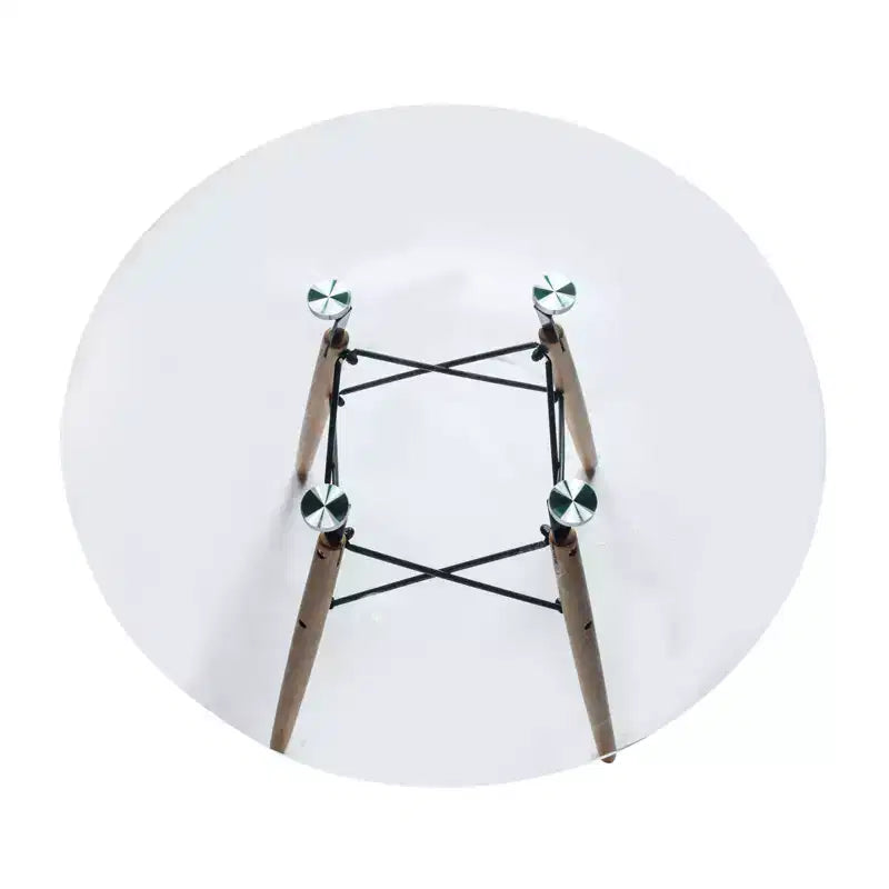 LeisureMod Dover 3-Piece Dining Set  31 Round Clear Glass Bistro Table with 2 Acrylic Chairs with Wooden Dowel Legs, Modern Kitchen, Dining Room