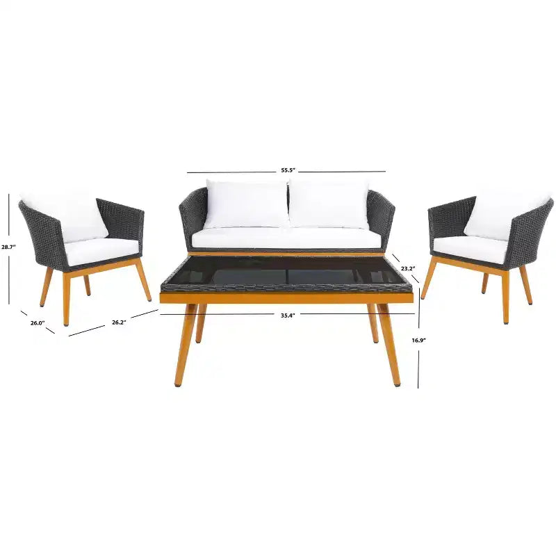 Malsor 4 Piece Living Set - Indoor/Outdoor - PAT7529 - Safavieh