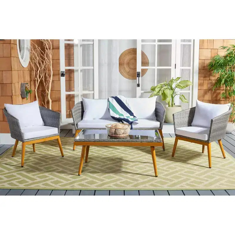 Malsor 4 Piece Living Set - Indoor/Outdoor - PAT7529 - Safavieh