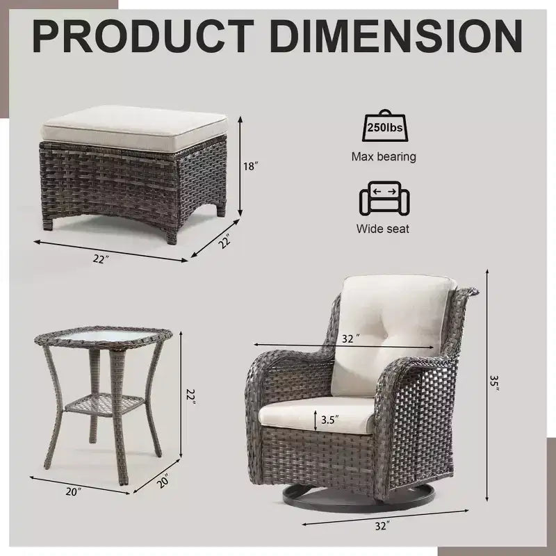 UPTIOT 5-Piece Seating Group with Cushions