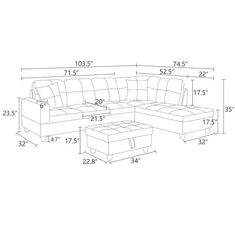 Transform Your Living Space with Our Chic L-Shaped Sectional Sofa C Unmatched Comfort and Style Await
