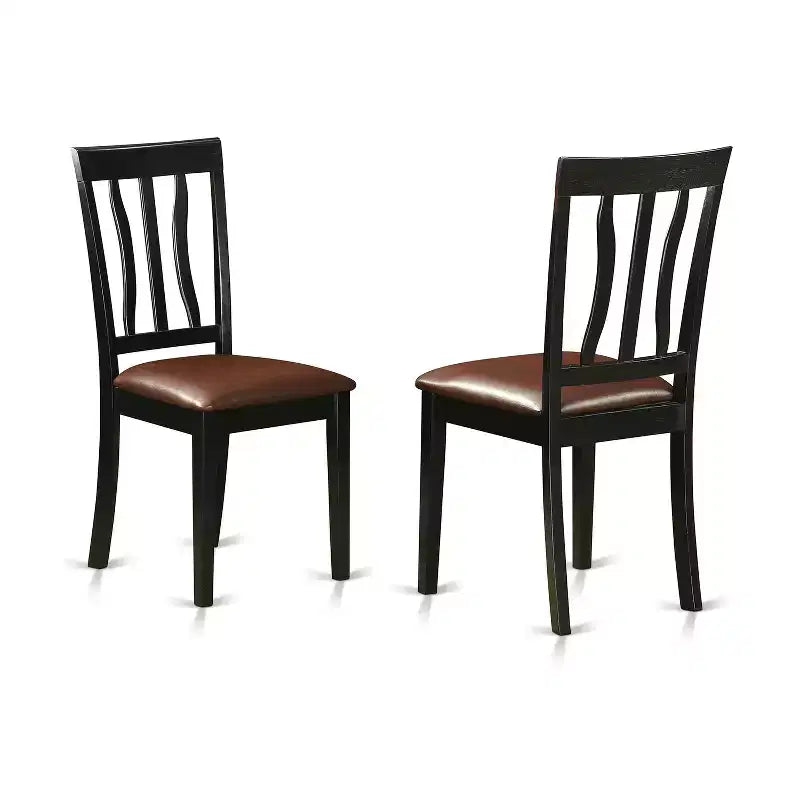HomeStock Weston 5 Piece Kitchen Table Set Black Linen Fabric Chairs