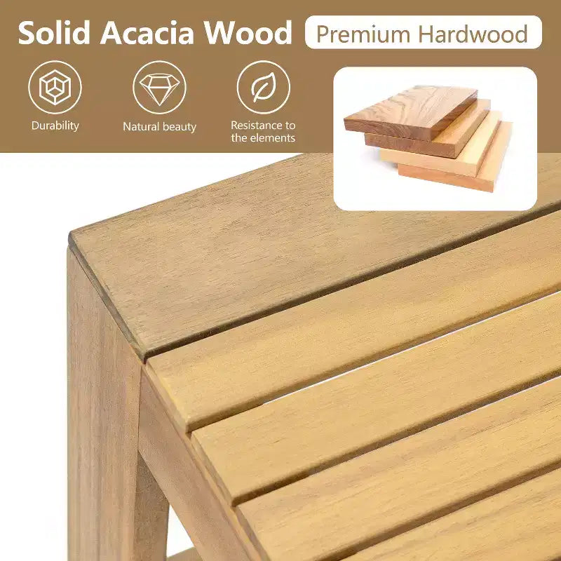 Christopher Knight Home Norman 4 Piece Outdoor Slat Design Acacia Wood Upholstered Seating Set