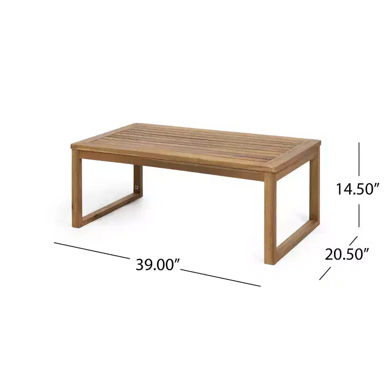 Christopher Knight Home Samwell Outdoor Acacia Wood 4 Seater Chat Set with Water Resistant Cushions