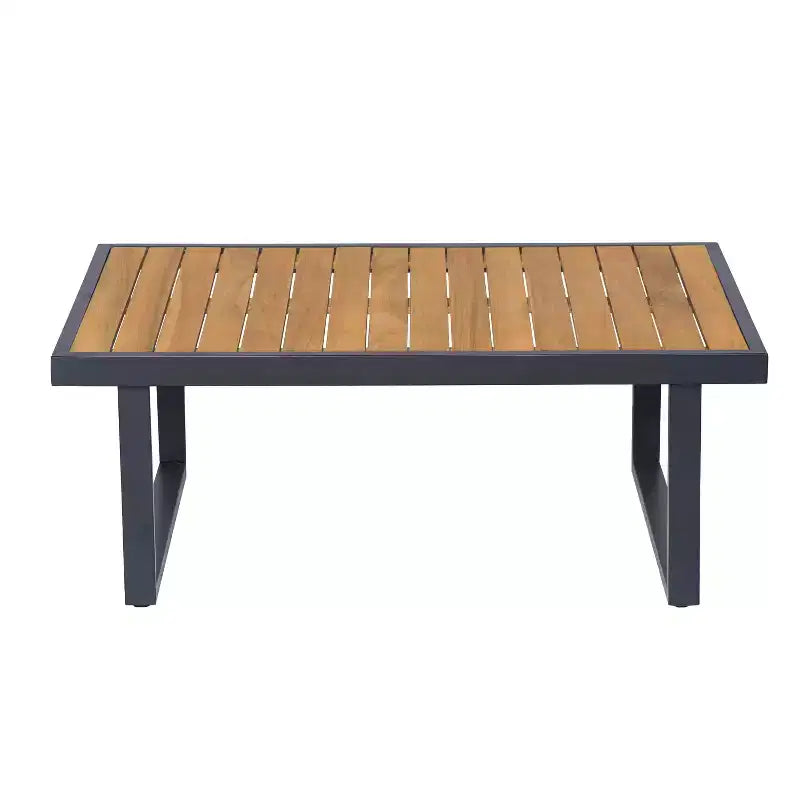 Christopher Knight Home Faye 4 Piece Patio Acacia and Metal Upholstered Seating Set with Slat Design