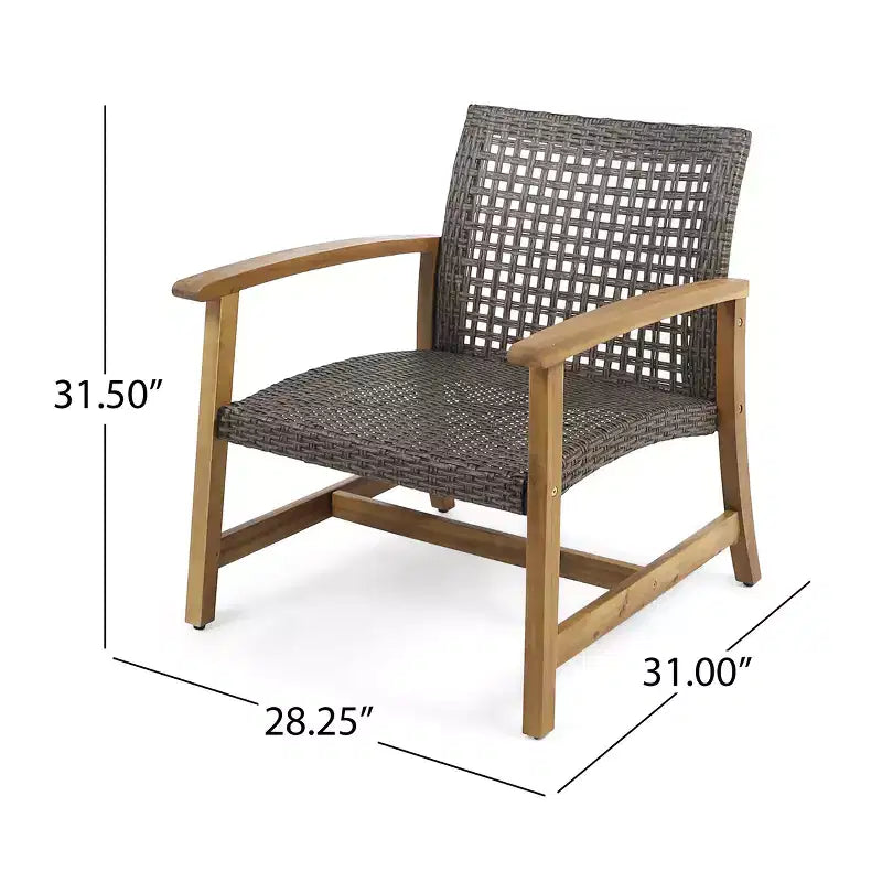 Christopher Knight Home Hampton Outdoor Acacia Wood and Wicker 10 Seater Sofa and Loveseat Chat Set