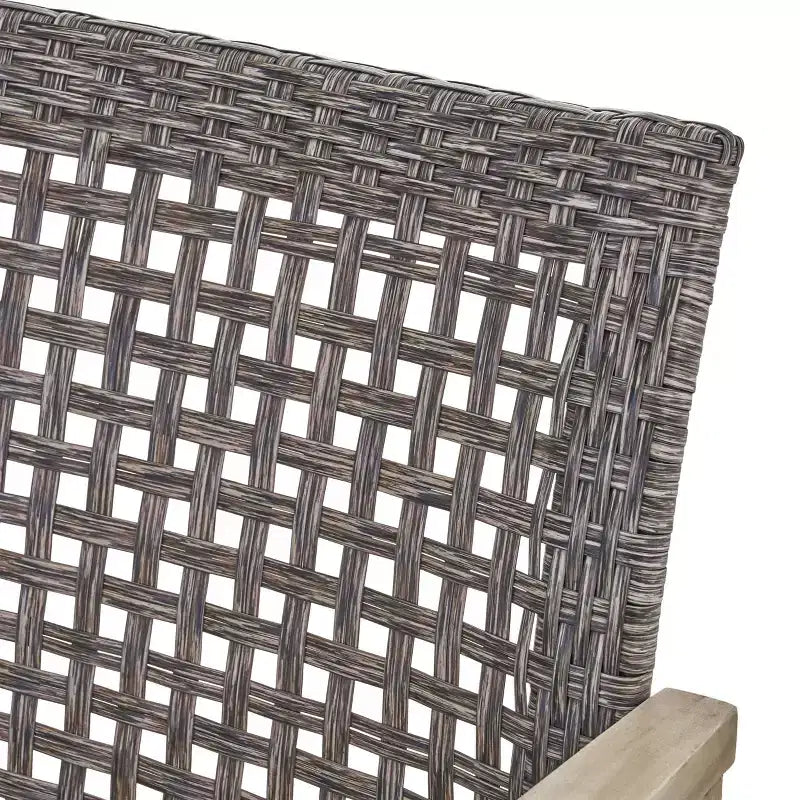 Christopher Knight Home Hampton Outdoor Wicker and Acacia Wood 4 Seater Chat Set