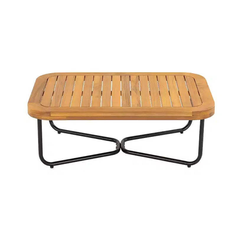 Christopher Knight Home Galen 4 Piece Outdoor Rope Woven Acacia and Iron Frame Upholstered Seating Set