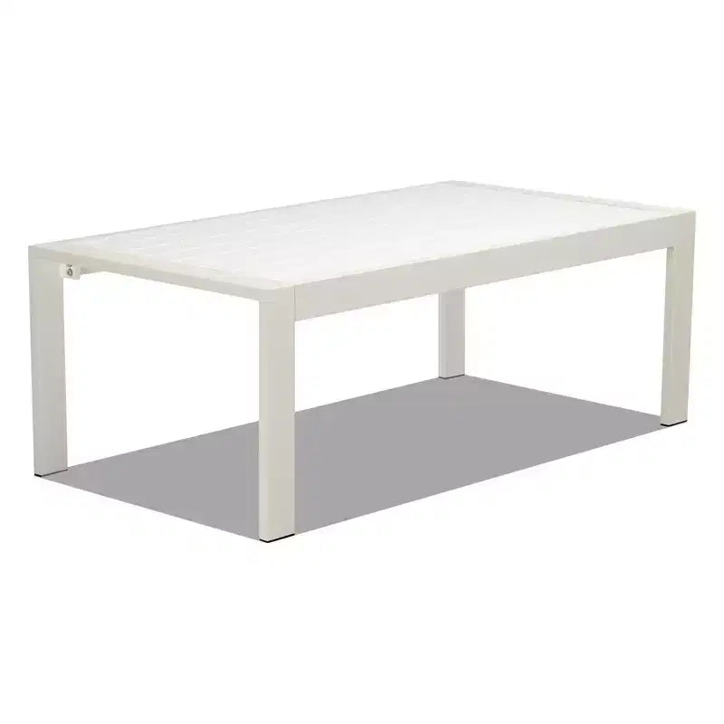 Karl Home White 4-Piece Aluminum Patio Conversation Set with Light Gray Cushions