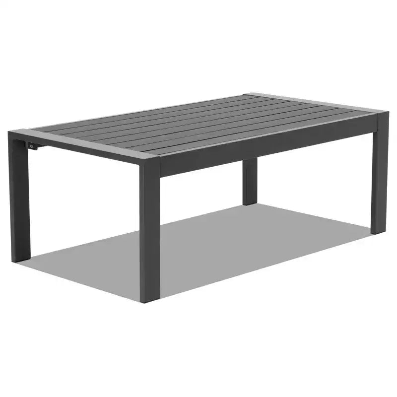 Karl Home Dark Gray 4-Piece Aluminum Patio Conversation Set with Dark Gray Cushions