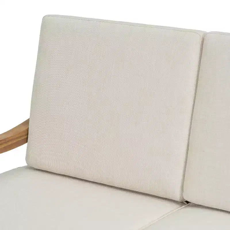 Christopher Knight Home Pendry 2 Piece Outdoor Acacia Wood Chat Set with Water-Resistant Cushions