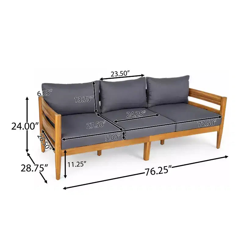 Christopher Knight Home Jacinda 5 Piece Ourdoor Rustic Upholstered Seating Set with Slat Design