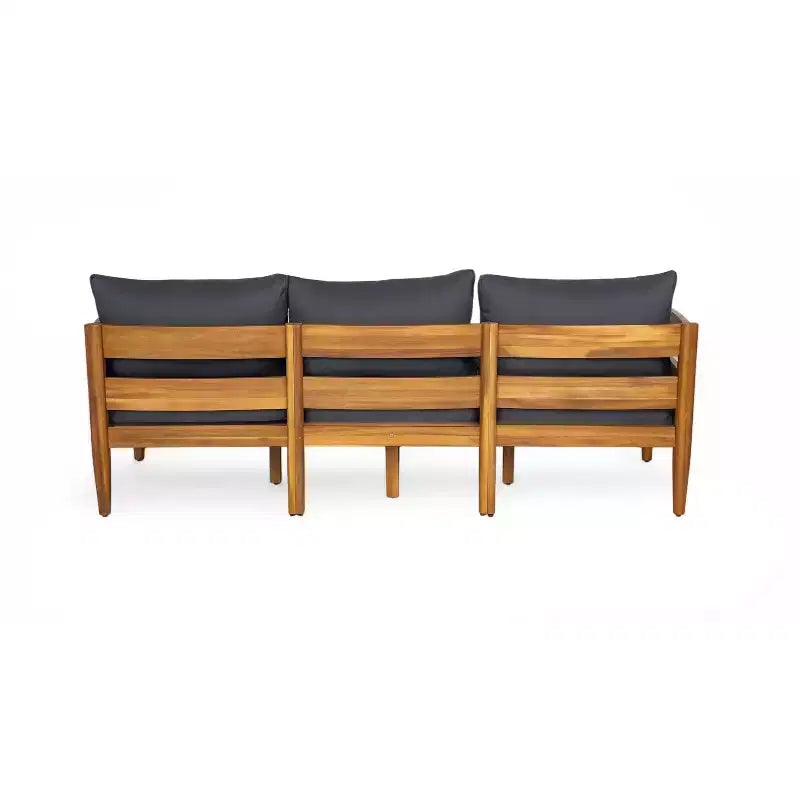 Christopher Knight Home Jacinda 5 Piece Ourdoor Rustic Upholstered Seating Set with Slat Design