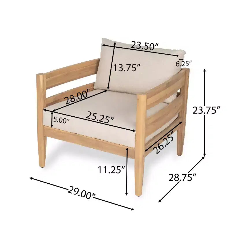 Christopher Knight Home Jacinda 5 Piece Ourdoor Rustic Upholstered Seating Set with Slat Design