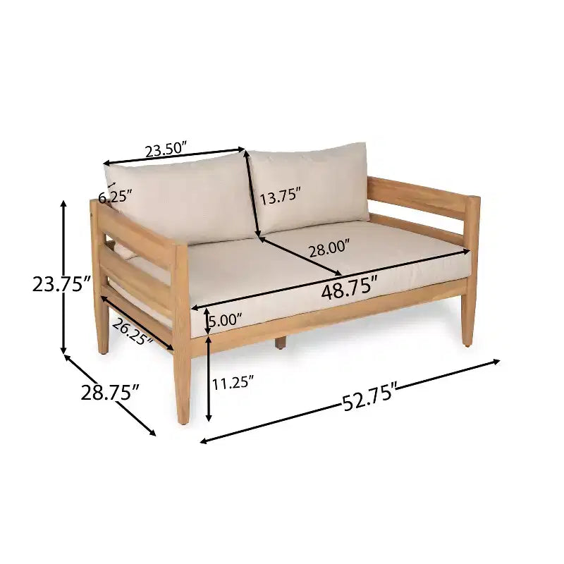 Christopher Knight Home Jacinda 5 Piece Ourdoor Rustic Upholstered Seating Set with Slat Design