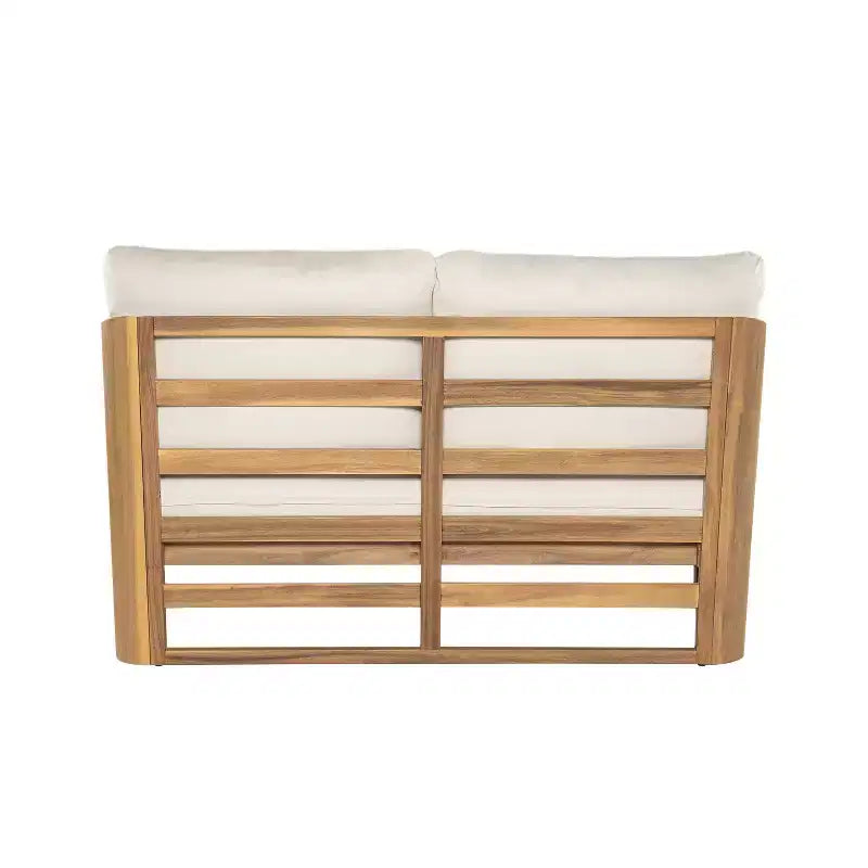 Christopher Knight Home Yantic 4 Piece Outdoor Modern Acacia Wood Chat Set with Water-Resistant Cushions