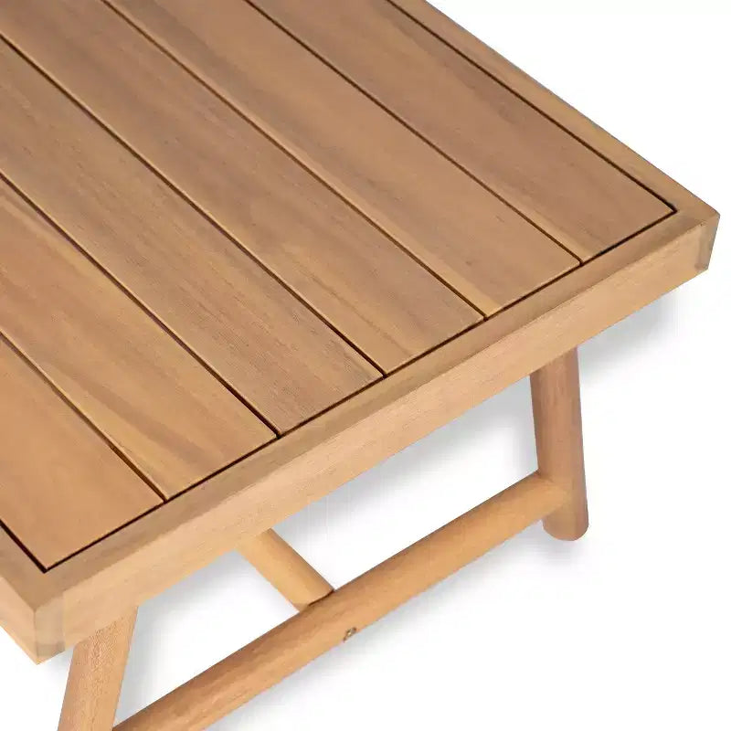Christopher Knight Home Selina 4 Piece Rustic Outdoor Slatted Design Acacia Wood Upholstered Seating Set