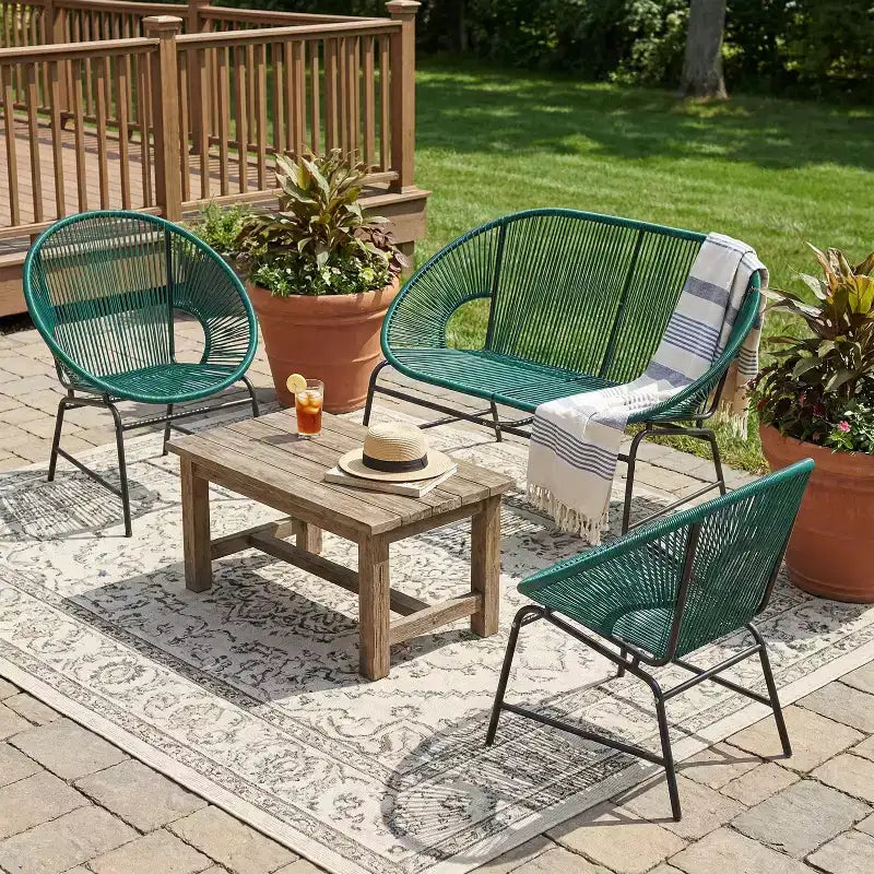Christopher Knight Home Paoha Outdoor 3 Piece Woven Chat Set with Iron Frame (Table Not Included)