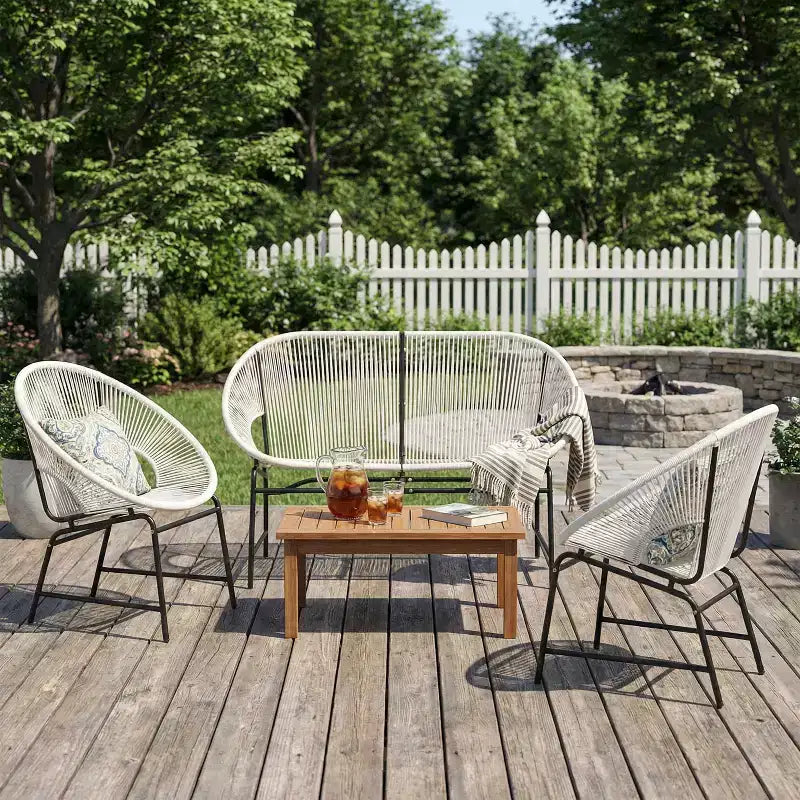 Christopher Knight Home Paoha Outdoor 3 Piece Woven Chat Set with Iron Frame (Table Not Included)