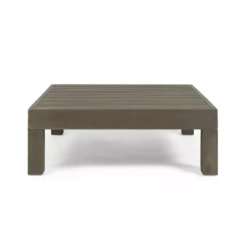 Christopher Knight Home Oana Outdoor Acacia Wood Right Arm Loveseat and Coffee Table Set with Cushion