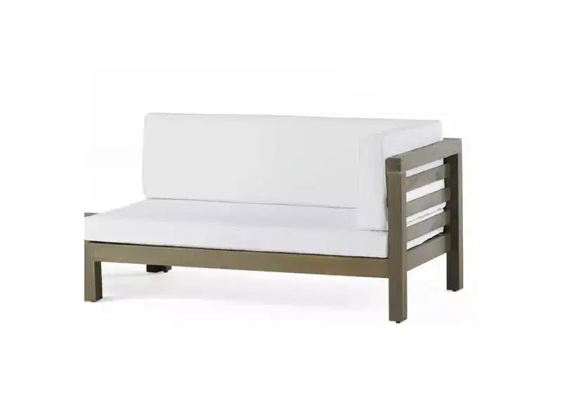 Christopher Knight Home Oana Outdoor Acacia Wood Right Arm Loveseat and Coffee Table Set with Cushion
