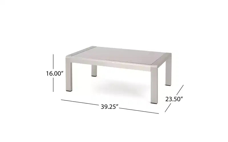 GDFStudio Martha Outdoor Aluminum Loveseat and Coffee Table Set with Cushions
