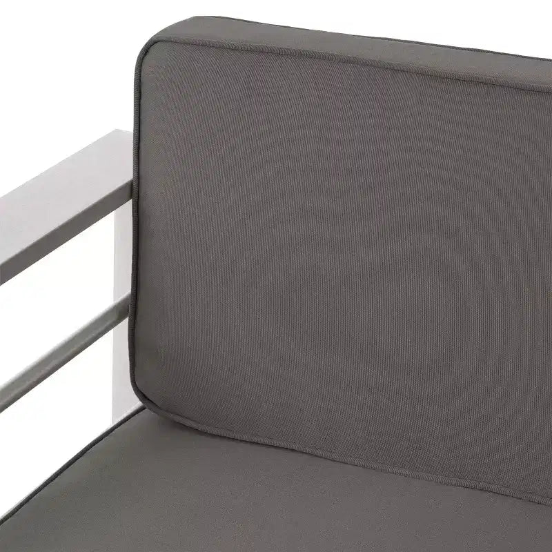 GDFStudio Wendy Outdoor Aluminum 4 Seater Chat Set with Cushions