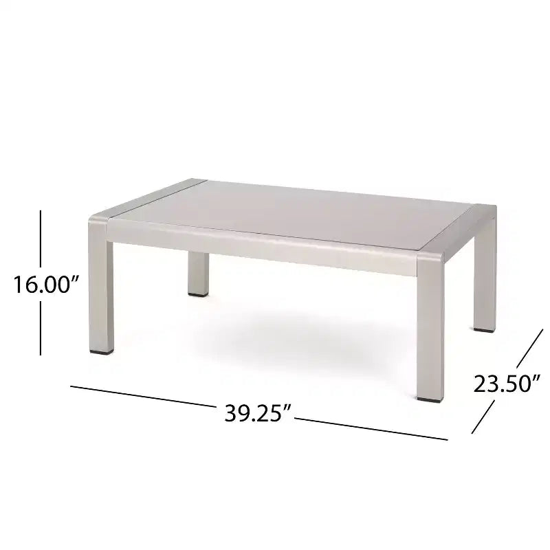 GDFStudio Wendy Outdoor Aluminum 4 Seater Chat Set with Cushions