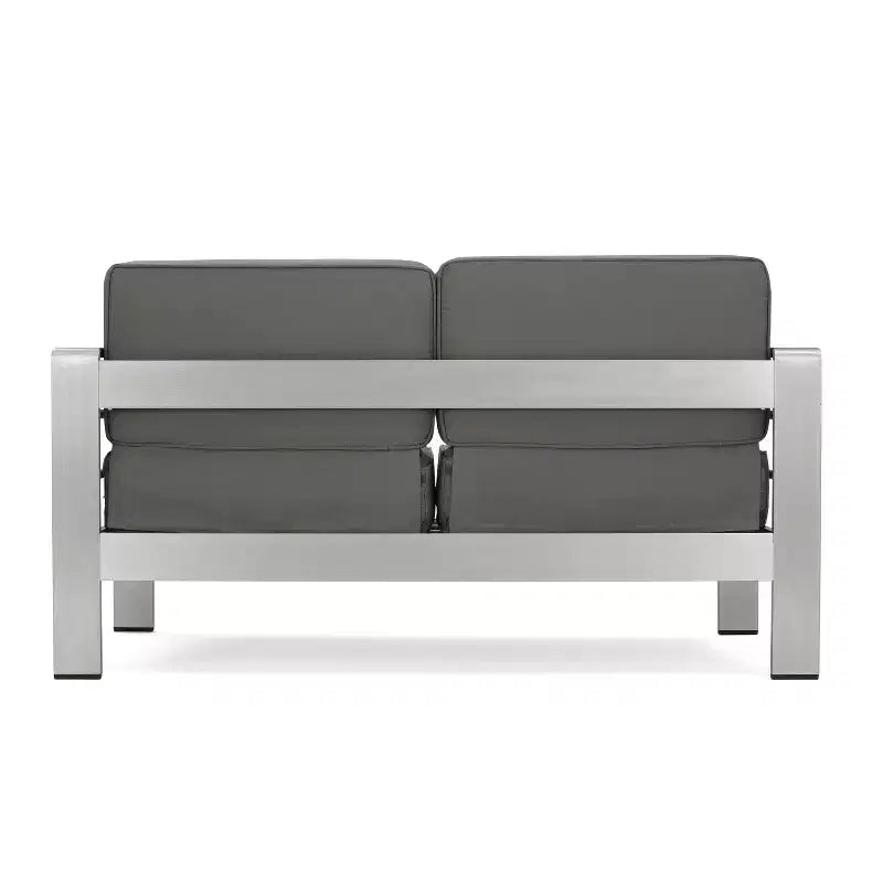 GDFStudio Wendy Outdoor Aluminum 4 Seater Chat Set with Cushions