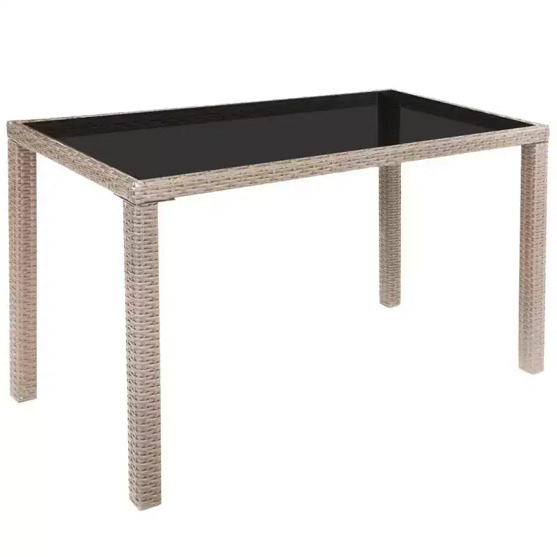 vidaXL Outdoor Dining Set Grey Poly Rattan Medium Foldable
