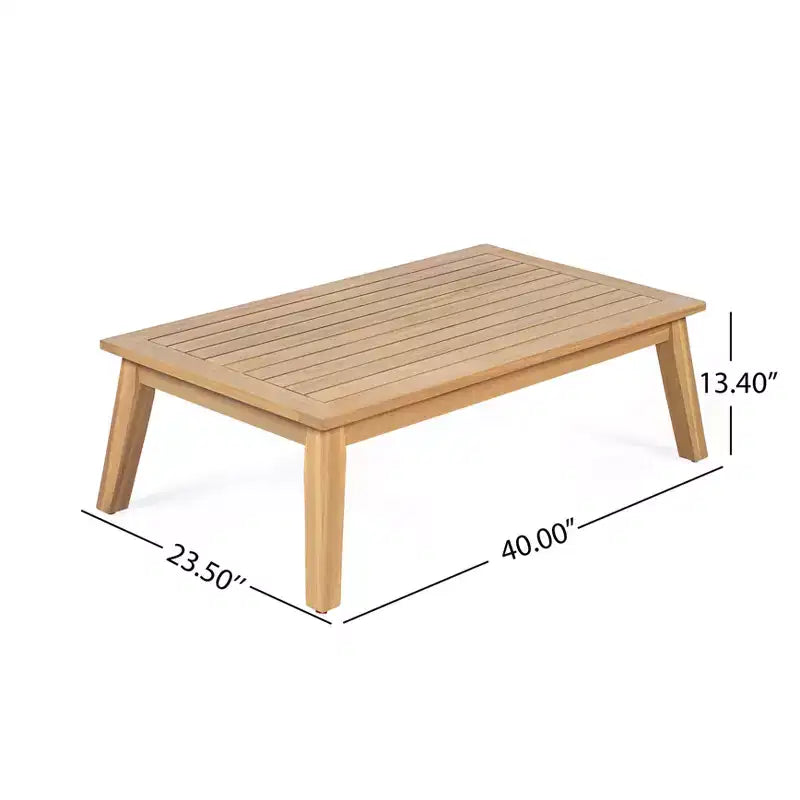Christopher Knight Home Edith 4 Piece Outdoor Acacia Wood Patio Seating Set with Slat Design