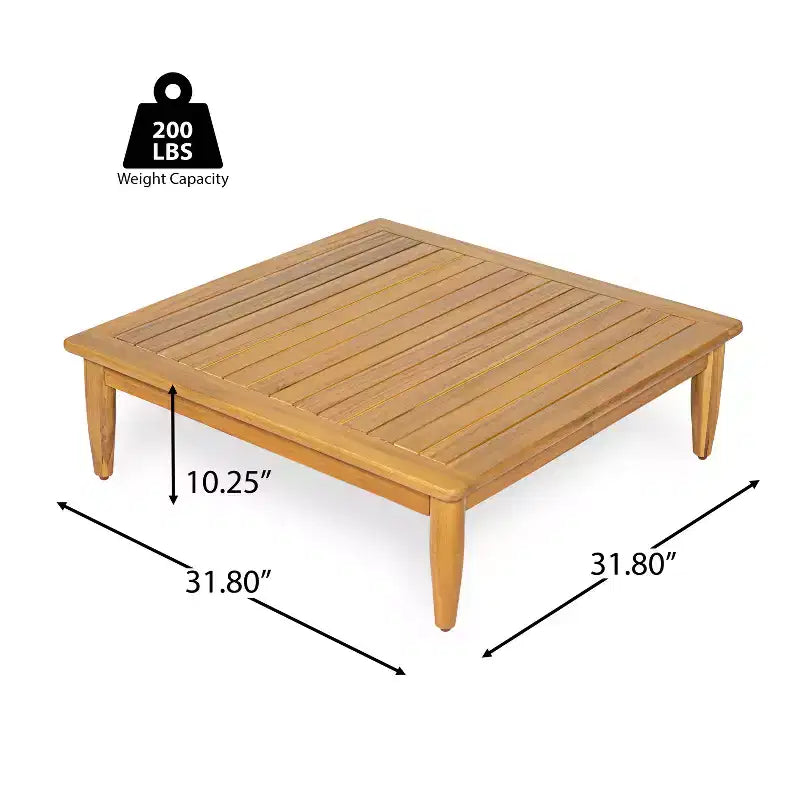 Christopher Knight Home Sacova Outdoor Acacia Wood V Shape Seating Set, Teak Finish Frame with Beige Cushion