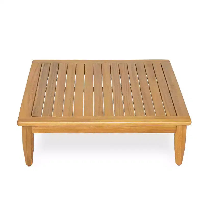 Christopher Knight Home Sacova Outdoor Acacia Wood V Shape Seating Set, Teak Finish Frame with Beige Cushion