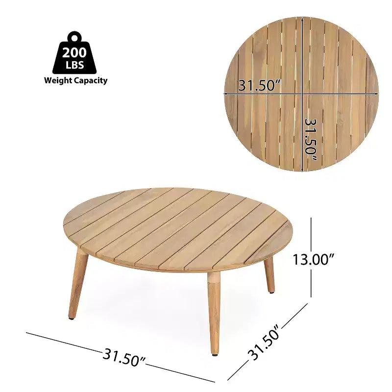 Christopher Knight Home Zill Modern 4 Piece Patio Acacia Wood Woven Rope Seating Set with Slatted Coffee Table