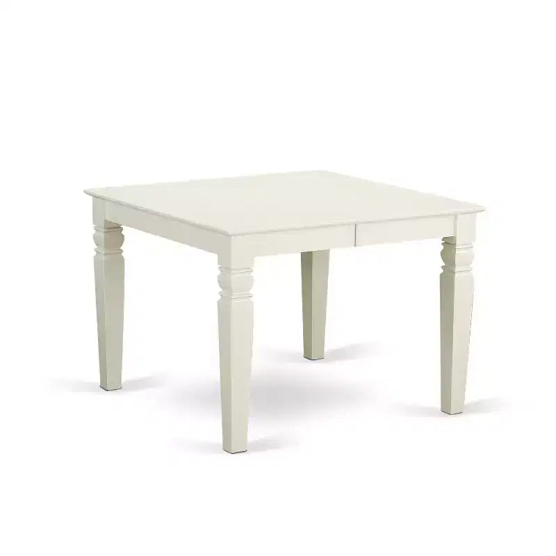 HomeStock Belmont 5 Pc Set With One Weston Table And 4 Faux Leather Seat Chairs, Linen White