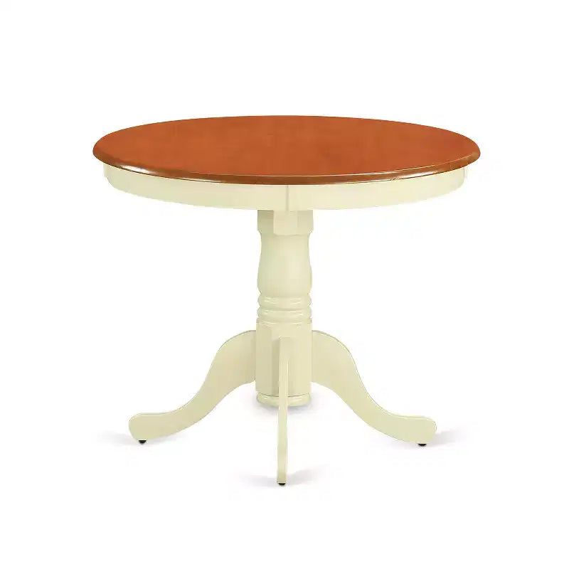 HomeStock Belmont 3PC Round 36 inch Table and 2 Double X back Chairs