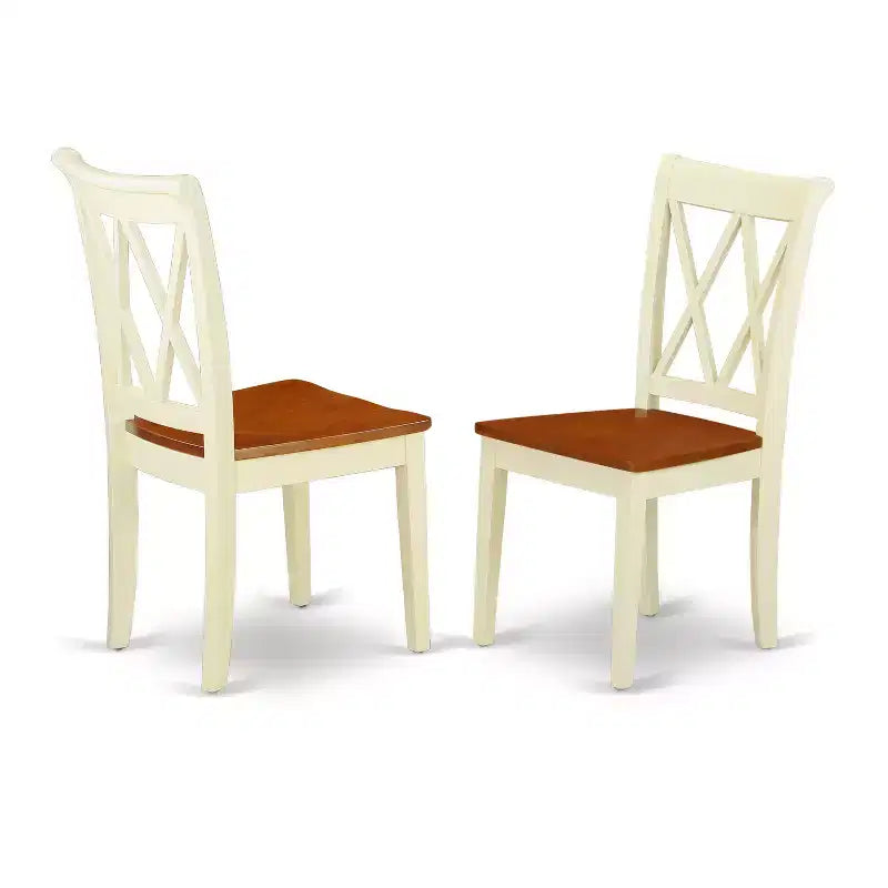 HomeStock Belmont 3PC Round 36 inch Table and 2 Double X back Chairs