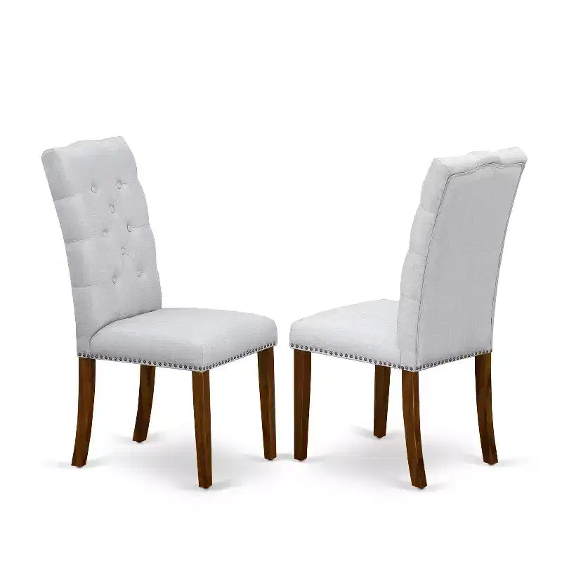 HomeStock Belmont 5-Piece Kitchen Dinette Set, Round Kitchen Table & 4 Parson Chairs, Natural Finish