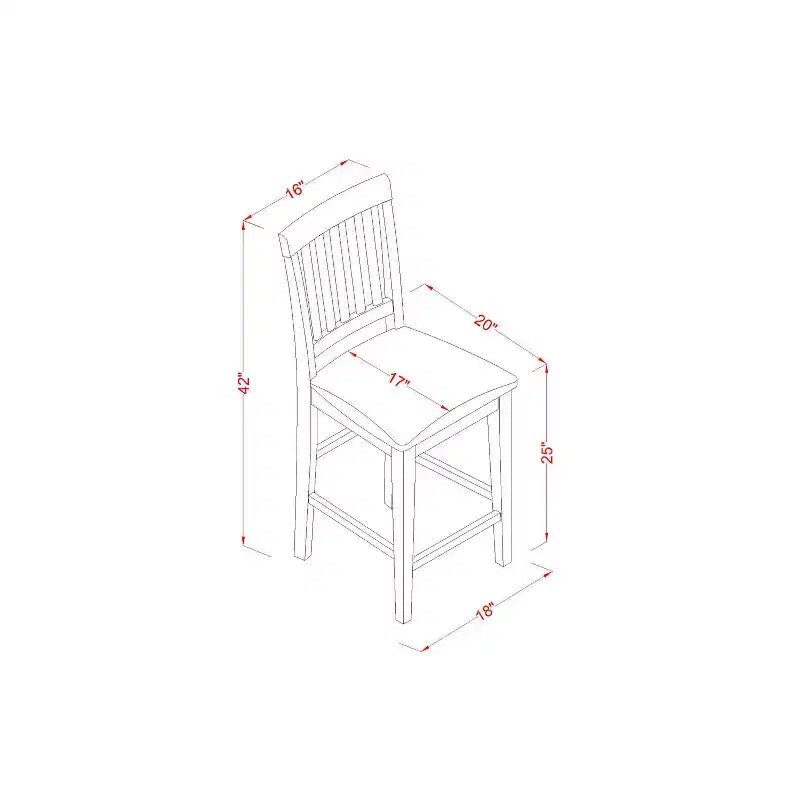 HomeStock Belmont 5 Piece Dining Room Furniture Set Includes a Round Dining Table with Pedestal and 4 Wood Seat Chairs, 42x42 Inch, Linen White