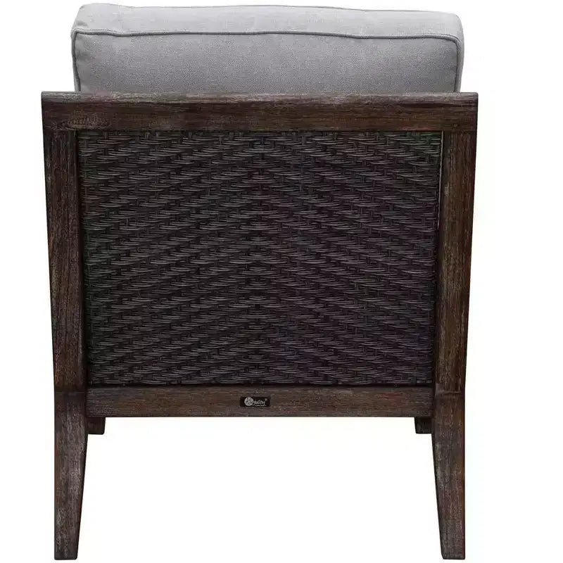 Courtyard Casual Bermuda FSC Teak 2 pc Club Chair and Ottoman Set Includes: One Club Chair and One Ottoman