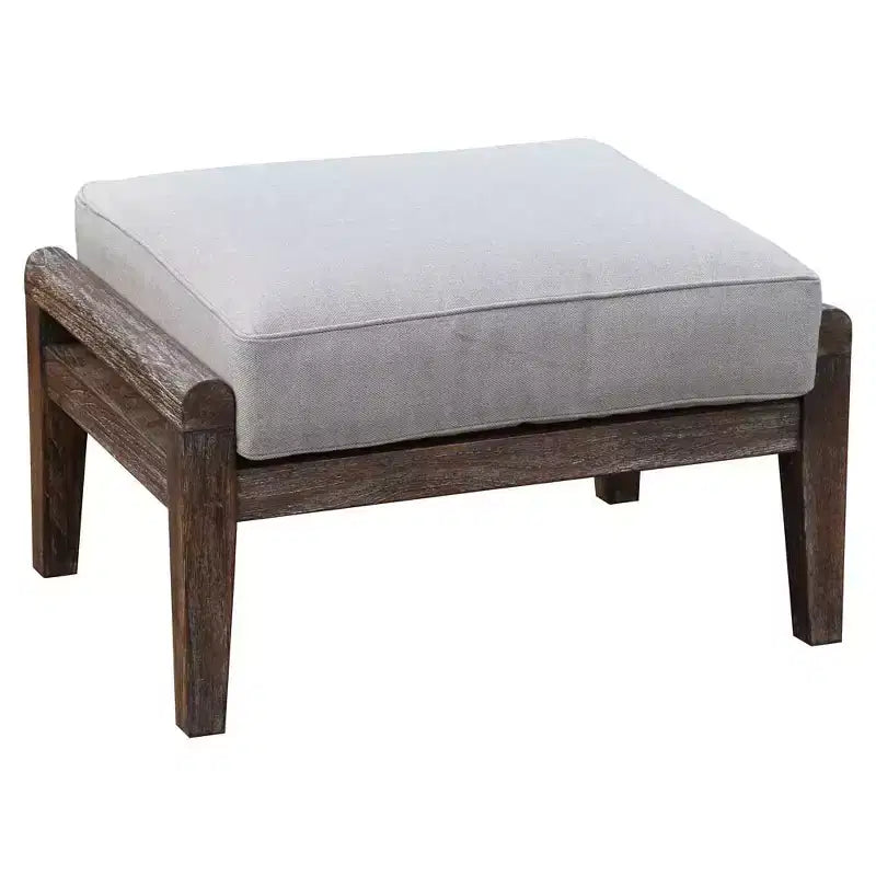Courtyard Casual Bermuda FSC Teak 2 pc Club Chair and Ottoman Set Includes: One Club Chair and One Ottoman