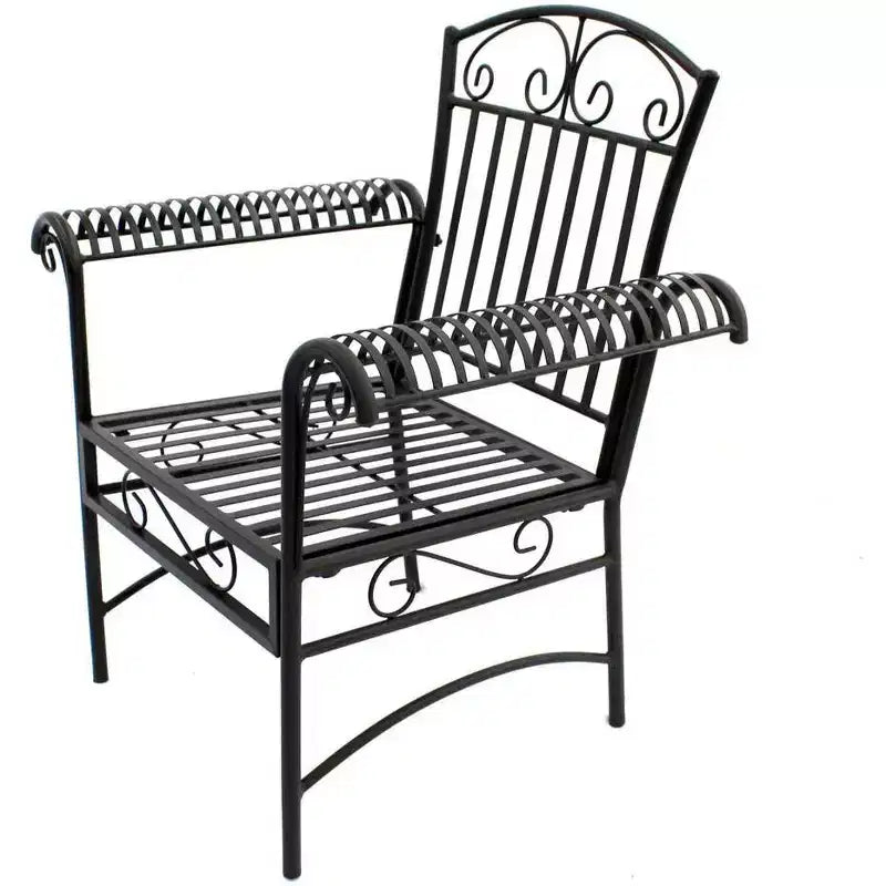 Courtyard Casual Black Steel French Quarter Outdoor 4 pc Metal Seating Group