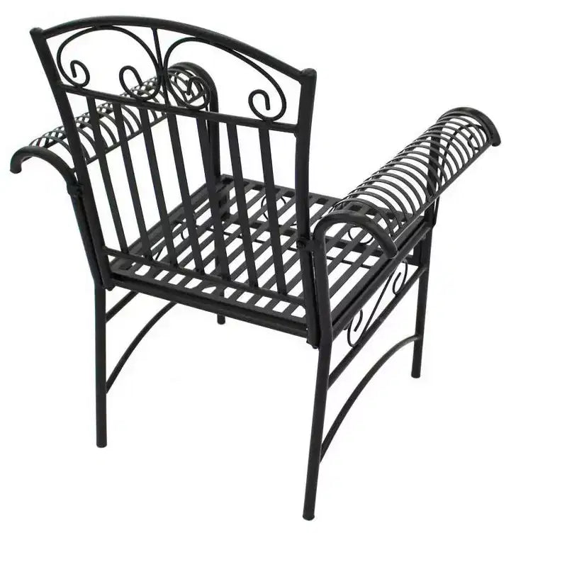 Courtyard Casual Black Steel French Quarter Outdoor 4 pc Metal Seating Group