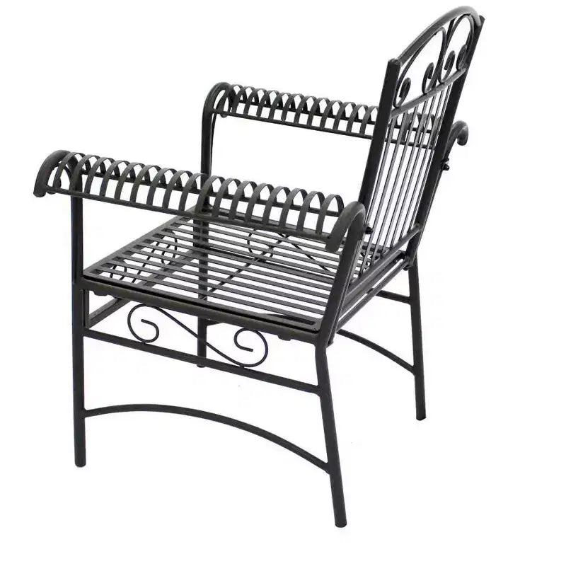 Courtyard Casual Black Steel French Quarter Outdoor 4 pc Metal Seating Group