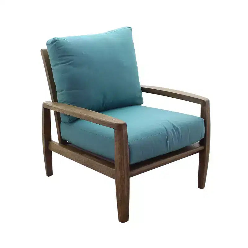 Courtyard Casual Avalon FSC Teak 2 pc Club Chair and Ottoman Set
