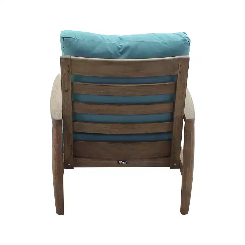 Courtyard Casual Avalon FSC Teak 2 pc Club Chair and Ottoman Set