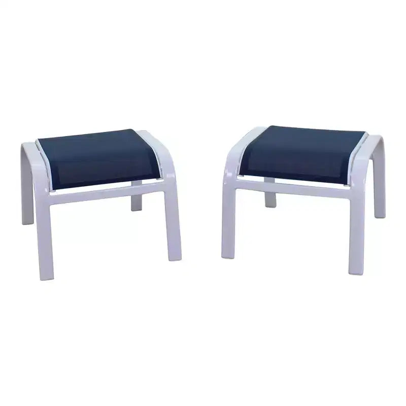 Courtyard Casual Santa Fe 5 pc Reclining Chair Set with Ottomans Includes Two Reclining Sling Chairs and Two Sling Ottomans and One End Table