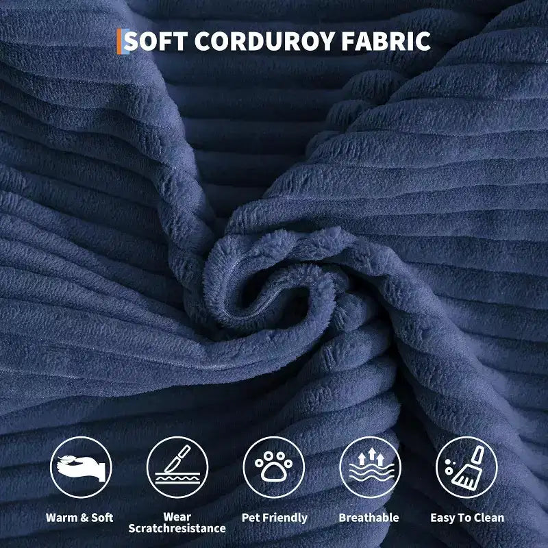 78.8'' Convertible Sleeper Floor Sofa Bed w/Pillows, 5-in-1 Corduroy Floor Couch, Folding Mattress Couch Loveseat with Fixed-Shape Frame, No Assembly