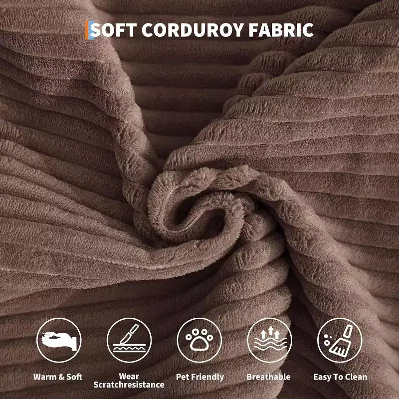 78.8'' Convertible Sleeper Floor Sofa Bed w/Pillows, 5-in-1 Corduroy Floor Couch, Folding Mattress Couch Loveseat with Fixed-Shape Frame, No Assembly