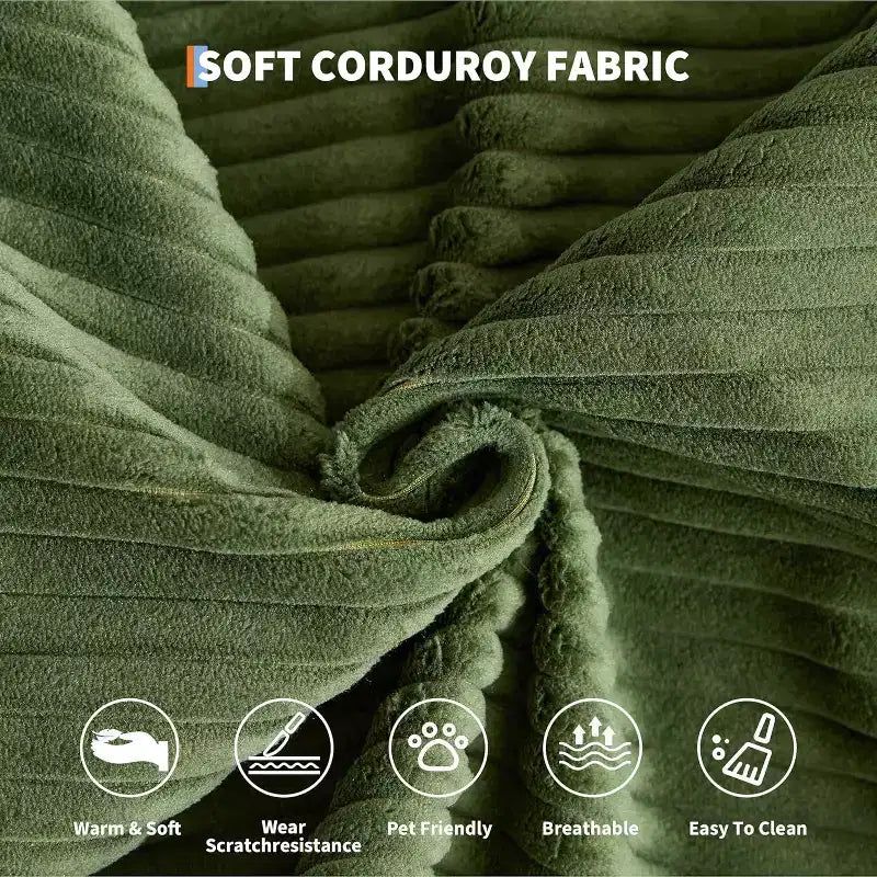 78.8'' Convertible Sleeper Floor Sofa Bed w/Pillows, 5-in-1 Corduroy Floor Couch, Folding Mattress Couch Loveseat with Fixed-Shape Frame, No Assembly